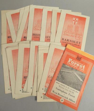 Various Lincoln City Football programmes