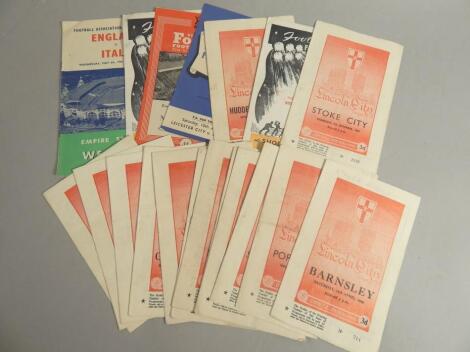 Various Lincoln City and other football programmes