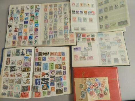 Various stock books and loose stamps.