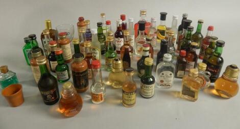 Various miniature bottles of spirits