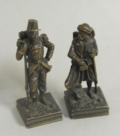 A pair of 19thC French bronze figures