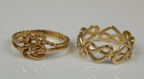 Two 9ct gold dress rings