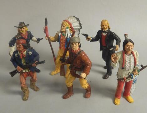 Various plastic North American figures
