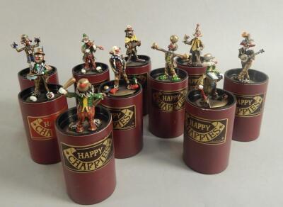 Ten painted pewter Happy Chappy figures