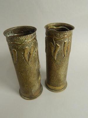 A pair of German First World War brass shell cases - 2