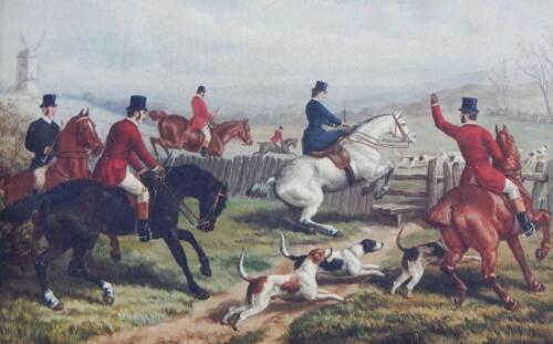 A reproduction canvas mounted hunting print