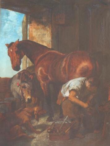 After Sir Edwin Landseer. Shoeing