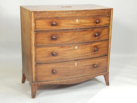 An early 19thC mahogany bow fronted chest