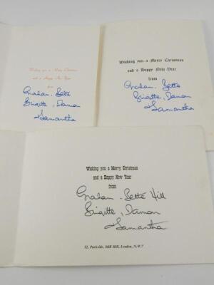 Three Christmas cards signed from Graham Hill and family. - 3