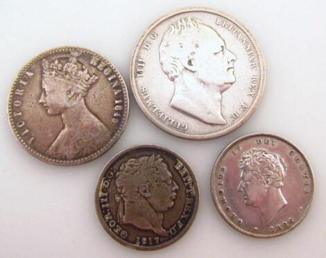A group of English coins