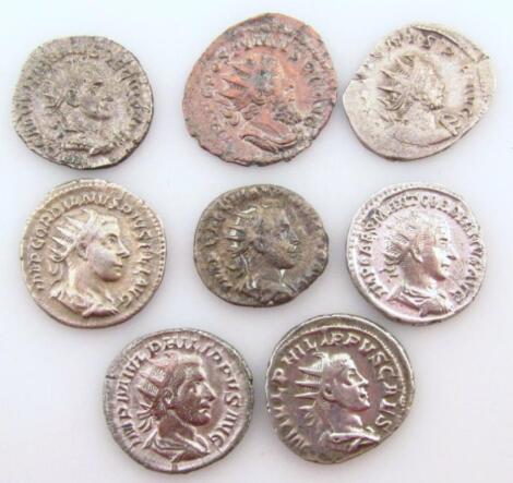 A group of Roman and Antoniniaus style coins.