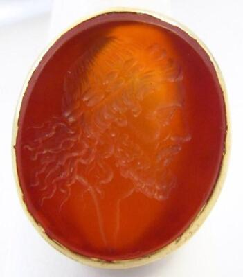 A gentleman's carnelian intalgio seal ring - 2