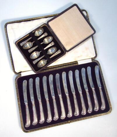 A cased set of six George VI silver teaspoons