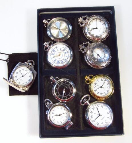 A collection of modern quartz pocket watches