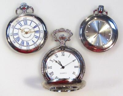 A collection of modern quartz pocket watches - 3