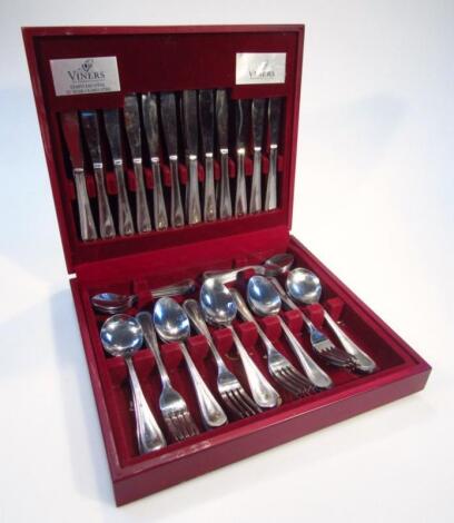 A 20thC Viner's stainless steel Westbury canteen of cutlery