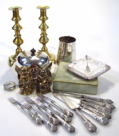 Various silver plate and metalware