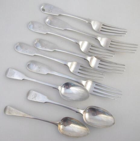 Various silver and plated flatware