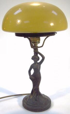 A mid-20thC spelter lamp