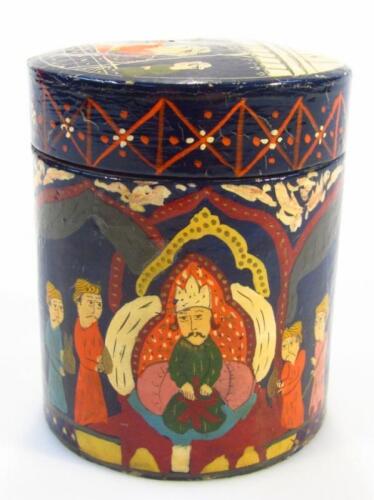 A late 19thC Chinese lacquered storage jar