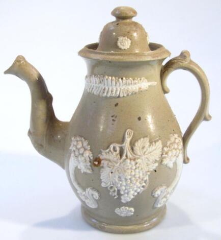 A late 19thC stoneware coffee pot