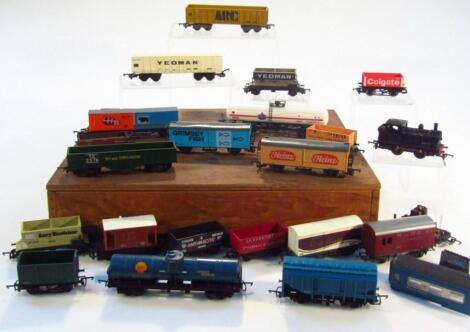 Various Hornby OO-gauge train carriages and rolling stock