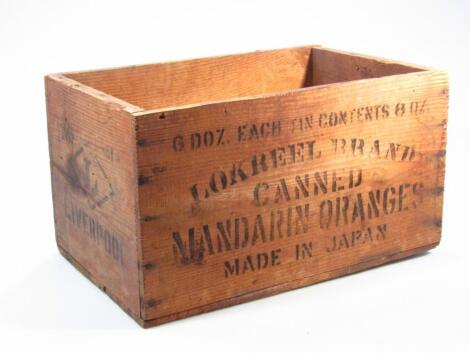 An early 20thC Lokreel Brand pine mandarin orange box