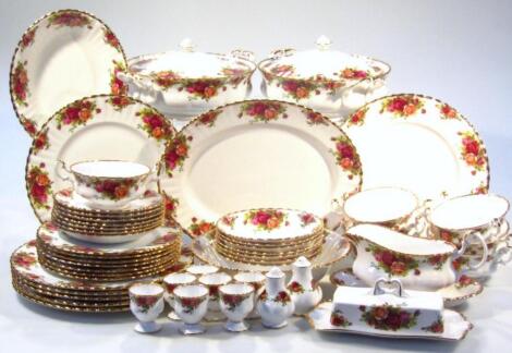 A Royal Albert Old Country Roses pattern part dinner service