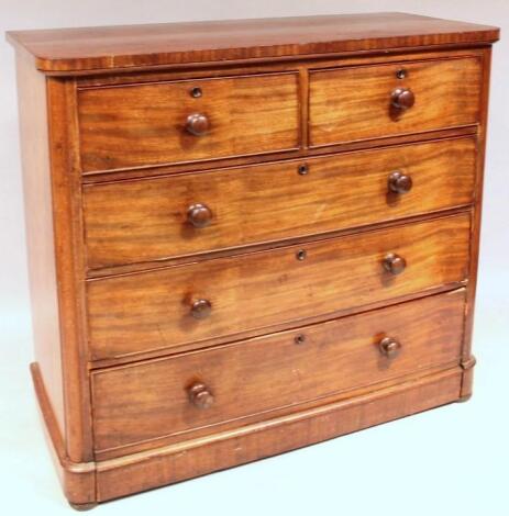 A Victorian mahogany D-end chest