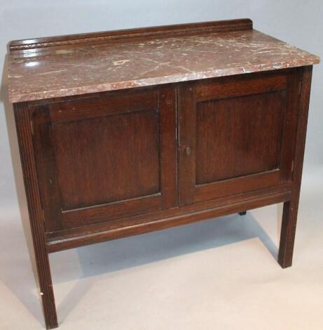 A late Victorian marble topped wash stand