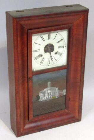 A late 19thC American walnut cased wall clock