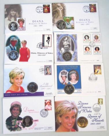 Various Diana Princess Of Wales Royal Commemorative coin covers