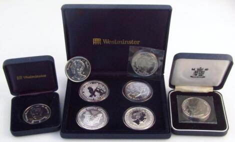 A cased set of proof silver coins