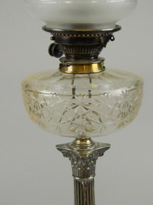 An Edwardian silver oil lamp - 2