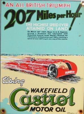 A Castrol Wakefield Motor Oil enamel sign