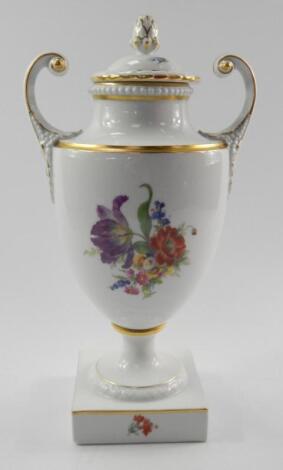 A Furstenberg porcelain vase and cover
