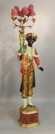 A Venetian style Blackamoor torchere