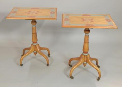 A pair of 19thC satin birch tables