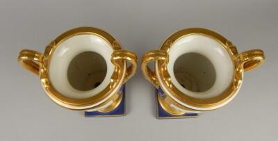 A pair of 19thC Paris porcelain two handled vases - 4