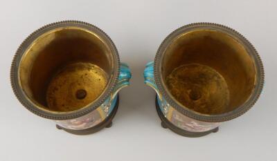 A pair of late 19thC Sevres style cache pots - 7