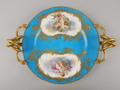 A late 19thC Sevres style two handled centrepiece - 2