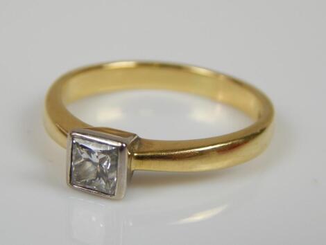 An 18ct gold diamond solitaire ring