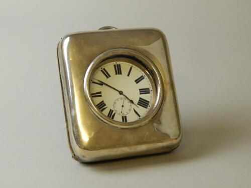 A late Victorian silver pocket watch Goliath case