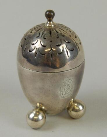 A Victorian silver pepperette