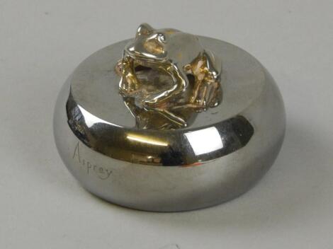 An Asprey silver plated paperweight