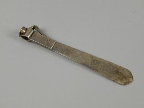 A late Victorian silver cigar cutter