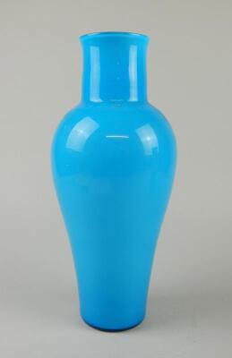 A 20thC Venini Murano Venetian turquoise glass vase