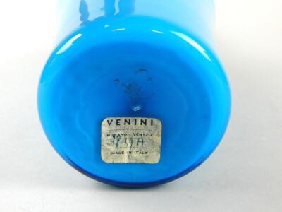A 20thC Venini Murano Venetian turquoise glass vase - 2