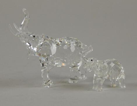 A Swarovski glass figure of an elephant