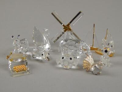 Various Swarovski crystal figures